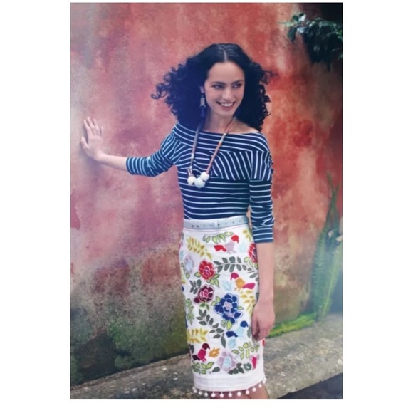 Anthropologie T-Shirt S LEIFSDOTTIR Top STRIPED VALENCE Boatneck Navy Cotton NWT - Picture 4 of 5